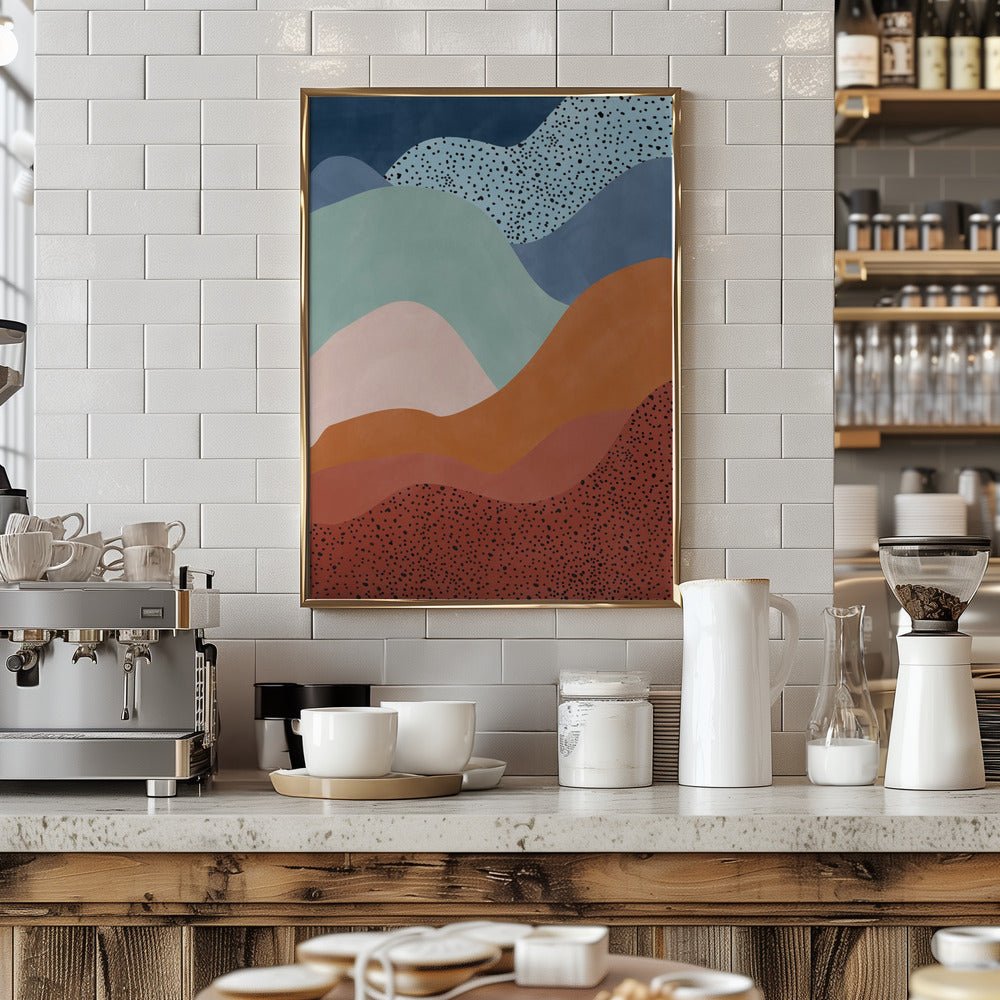 Colorful Wave Scape - Stretched Canvas, Poster or Fine Art Print - I Heart Wall Art - Poster Print, Canvas Print or Framed Art Print