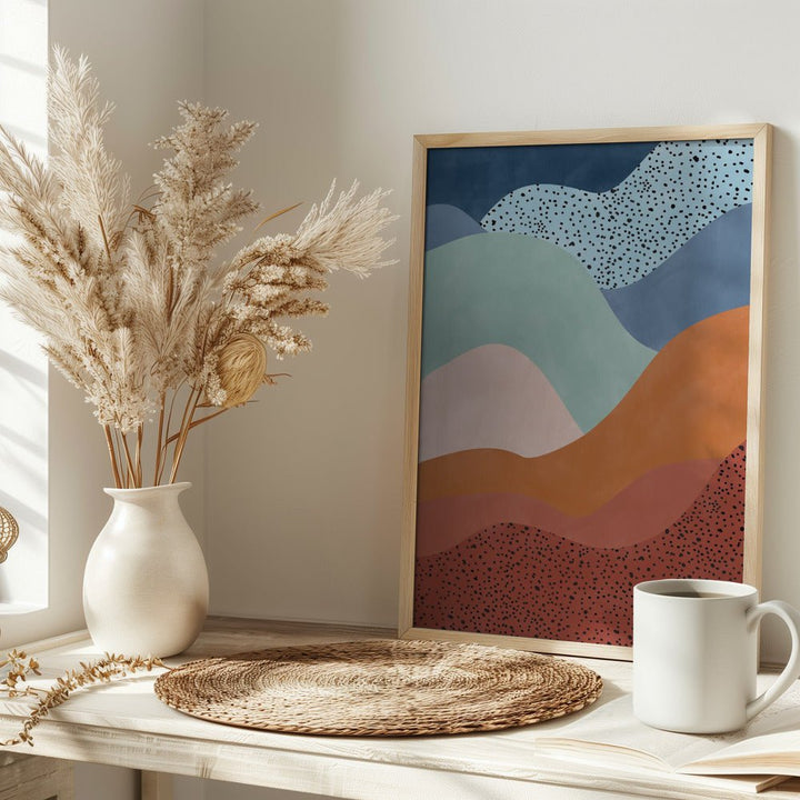 Colorful Wave Scape - Stretched Canvas, Poster or Fine Art Print - I Heart Wall Art - Poster Print, Canvas Print or Framed Art Print