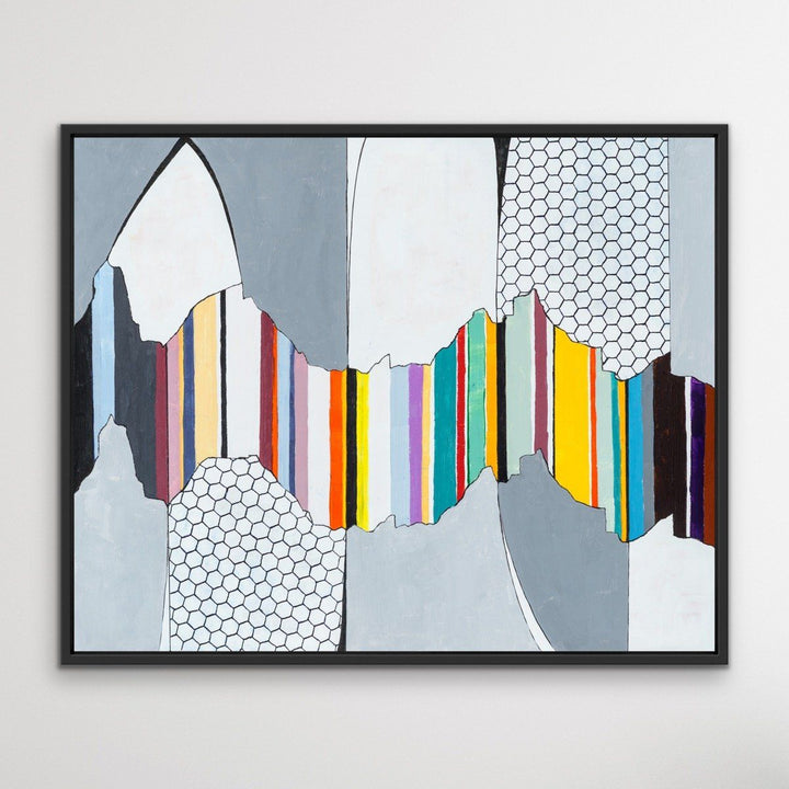 Colour Canyon - Grey Contemporary Colour Abstract Stretched Canvas Print - I Heart Wall Art