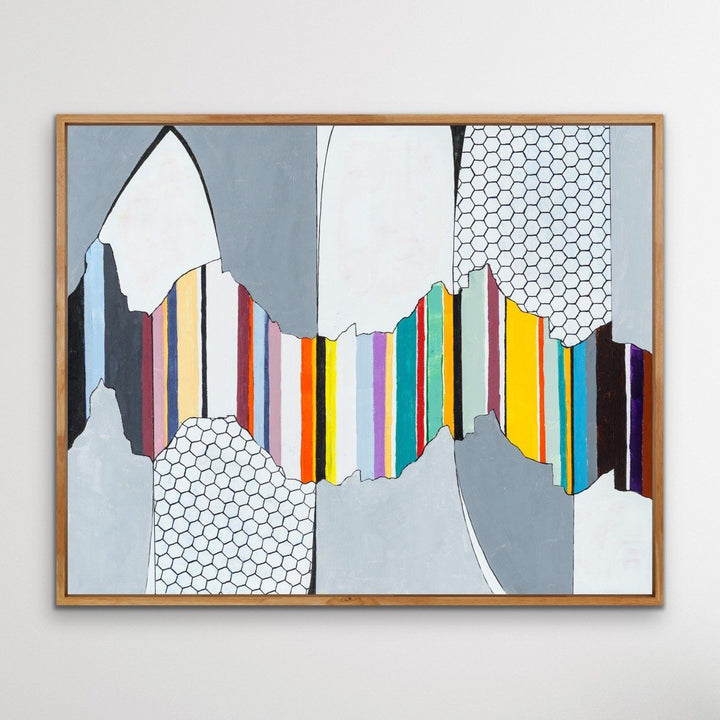 Colour Canyon - Grey Contemporary Colour Abstract Stretched Canvas Print - I Heart Wall Art