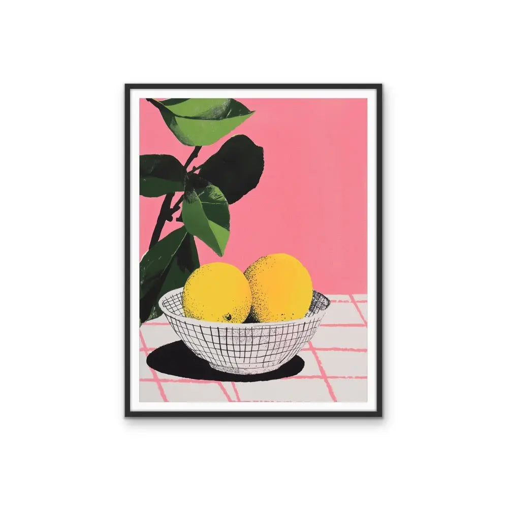 Colour Harvest - Pink Lemon Stretched Canvas Print or Framed Fine Art Print I Heart Wall Art Australia
