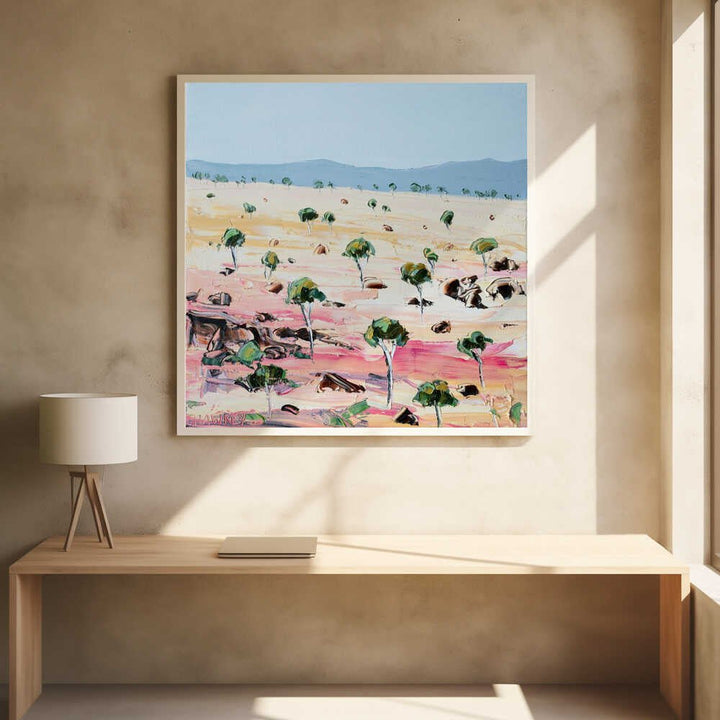 Coloured Land 2 - Square Stretched Canvas, Poster or Fine Art Print by Angela Hawkey - I Heart Wall Art - Poster Print, Canvas Print or Framed Art Print