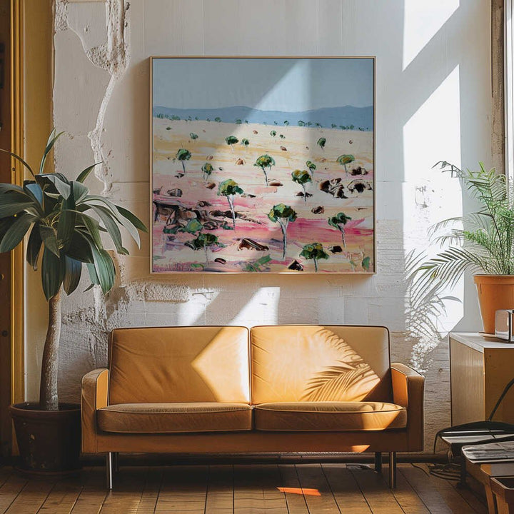 Coloured Land 2 - Square Stretched Canvas, Poster or Fine Art Print by Angela Hawkey - I Heart Wall Art - Poster Print, Canvas Print or Framed Art Print
