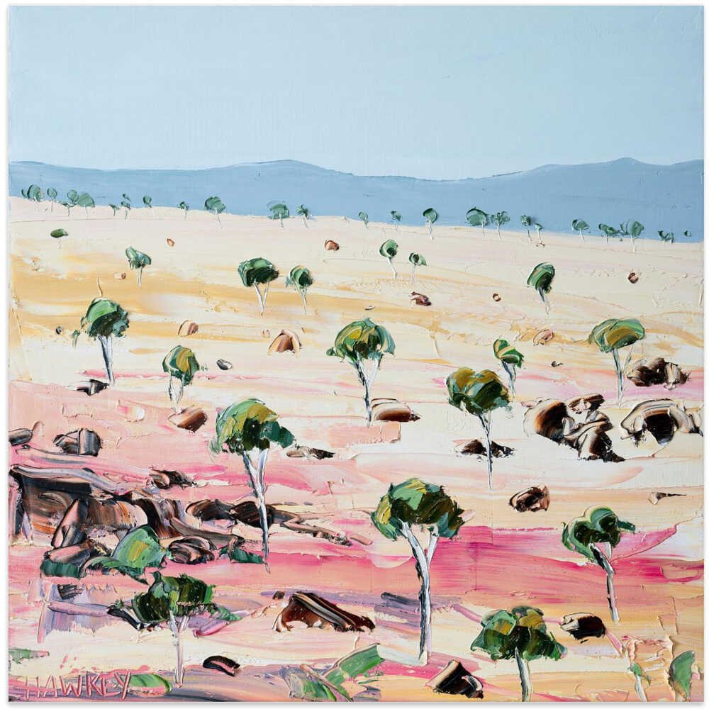 Coloured Land 2 - Square Stretched Canvas, Poster or Fine Art Print by Angela Hawkey - I Heart Wall Art - Poster Print, Canvas Print or Framed Art Print