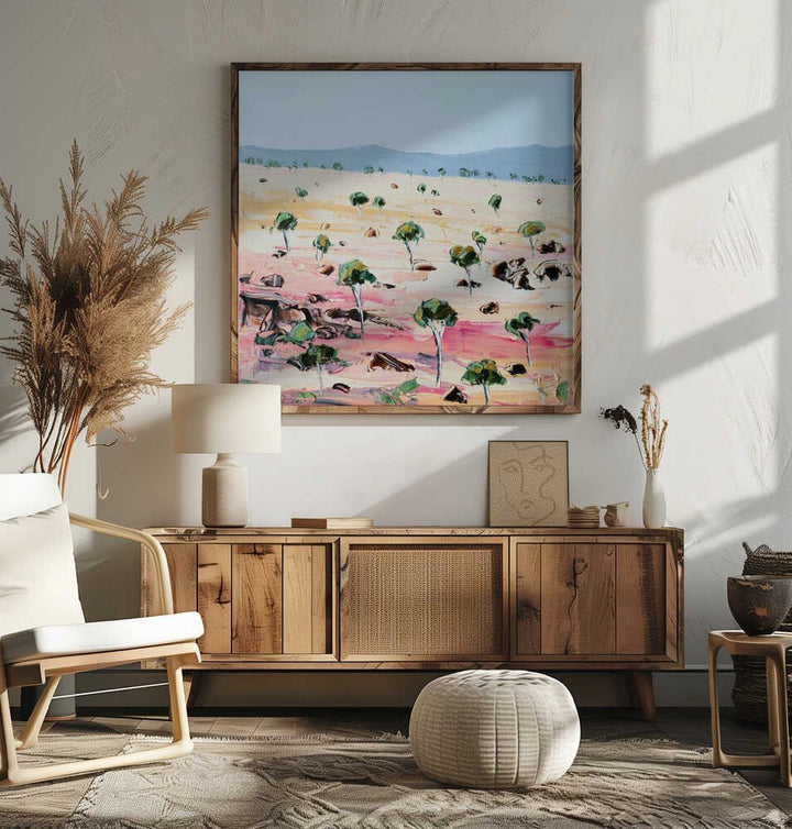 Coloured Land 2 - Square Stretched Canvas, Poster or Fine Art Print by Angela Hawkey - I Heart Wall Art - Poster Print, Canvas Print or Framed Art Print