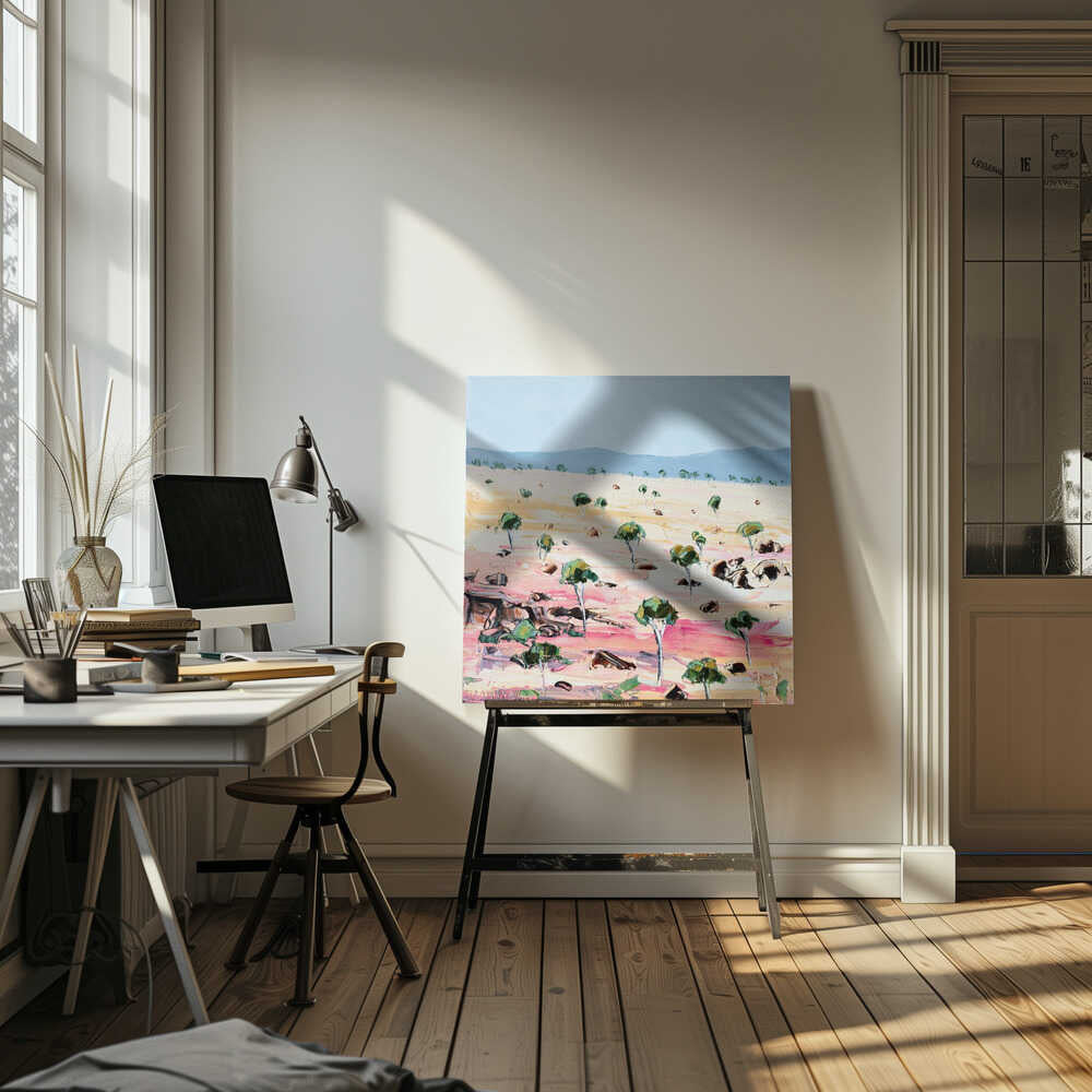 Coloured Land 2 - Square Stretched Canvas, Poster or Fine Art Print by Angela Hawkey - I Heart Wall Art - Poster Print, Canvas Print or Framed Art Print