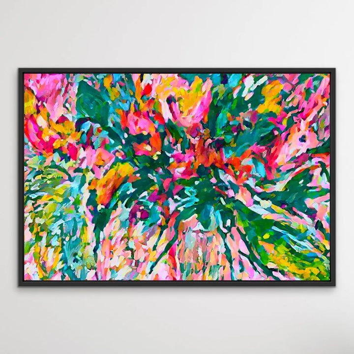 Colourflora - Colourful Abstract Floral Print on Canvas or Paper - I Heart Wall Art