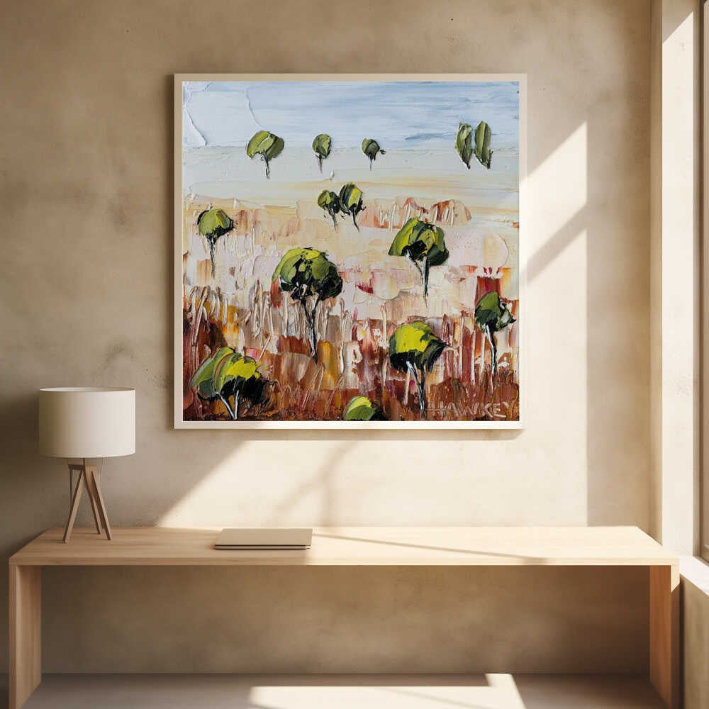 Colourful Land 3 - Square Stretched Canvas, Poster or Fine Art Print by Angela Hawkey - I Heart Wall Art - Poster Print, Canvas Print or Framed Art Print