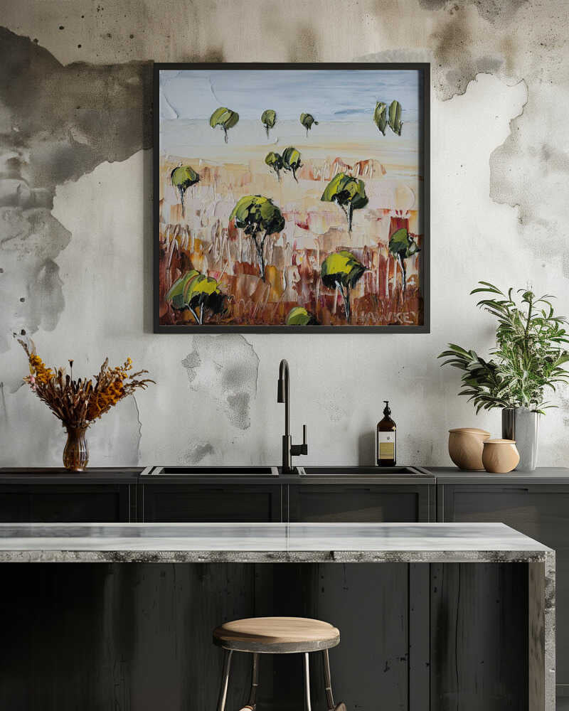Colourful Land 3 - Square Stretched Canvas, Poster or Fine Art Print by Angela Hawkey - I Heart Wall Art - Poster Print, Canvas Print or Framed Art Print