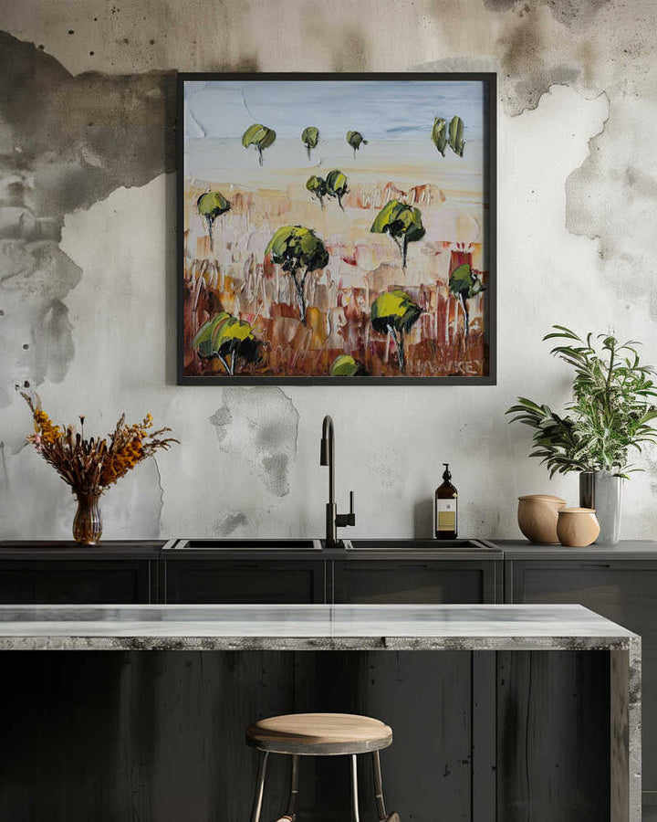 Colourful Land 3 - Square Stretched Canvas, Poster or Fine Art Print by Angela Hawkey - I Heart Wall Art - Poster Print, Canvas Print or Framed Art Print