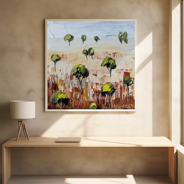 Colourful Land 3 - Square Stretched Canvas, Poster or Fine Art Print by Angela Hawkey - I Heart Wall Art - Poster Print, Canvas Print or Framed Art Print