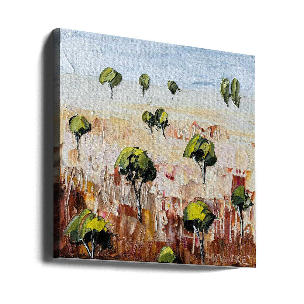 Colourful Land 3 - Square Stretched Canvas, Poster or Fine Art Print by Angela Hawkey - I Heart Wall Art - Poster Print, Canvas Print or Framed Art Print