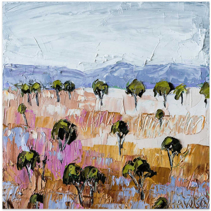 Colourful Land - Square Stretched Canvas, Poster or Fine Art Print by Angela Hawkey - I Heart Wall Art - Poster Print, Canvas Print or Framed Art Print