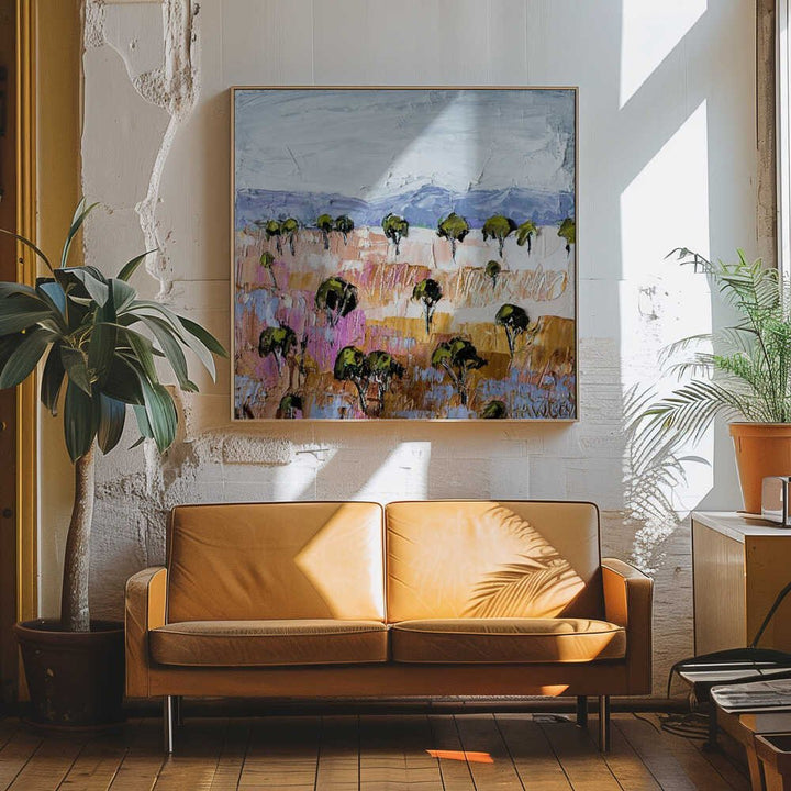 Colourful Land - Square Stretched Canvas, Poster or Fine Art Print by Angela Hawkey - I Heart Wall Art - Poster Print, Canvas Print or Framed Art Print