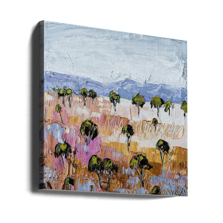 Colourful Land - Square Stretched Canvas, Poster or Fine Art Print by Angela Hawkey - I Heart Wall Art - Poster Print, Canvas Print or Framed Art Print