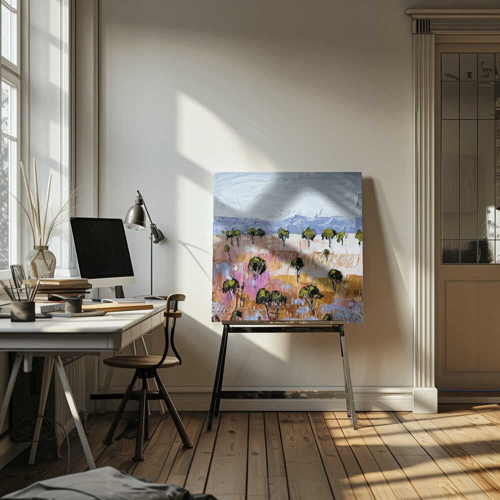 Colourful Land - Square Stretched Canvas, Poster or Fine Art Print by Angela Hawkey - I Heart Wall Art - Poster Print, Canvas Print or Framed Art Print