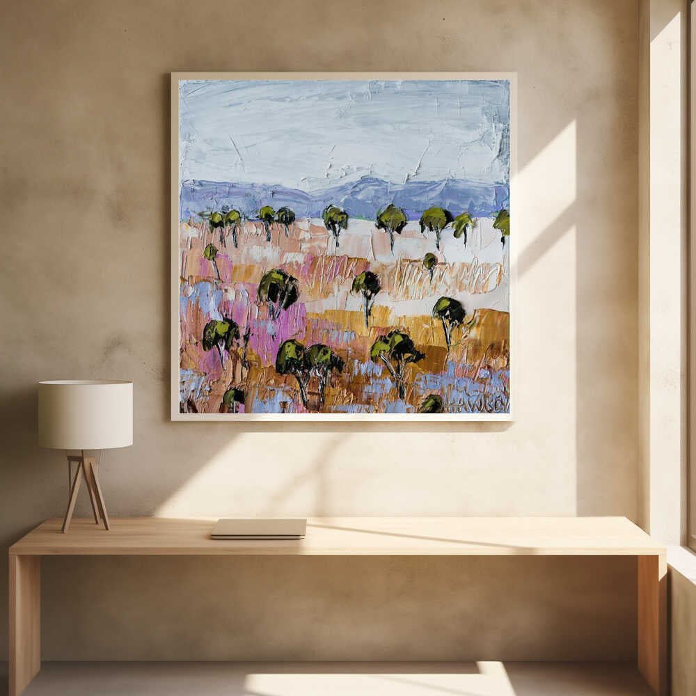 Colourful Land - Square Stretched Canvas, Poster or Fine Art Print by Angela Hawkey - I Heart Wall Art - Poster Print, Canvas Print or Framed Art Print
