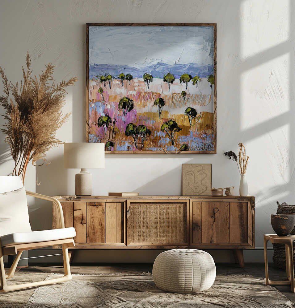 Colourful Land - Square Stretched Canvas, Poster or Fine Art Print by Angela Hawkey - I Heart Wall Art - Poster Print, Canvas Print or Framed Art Print