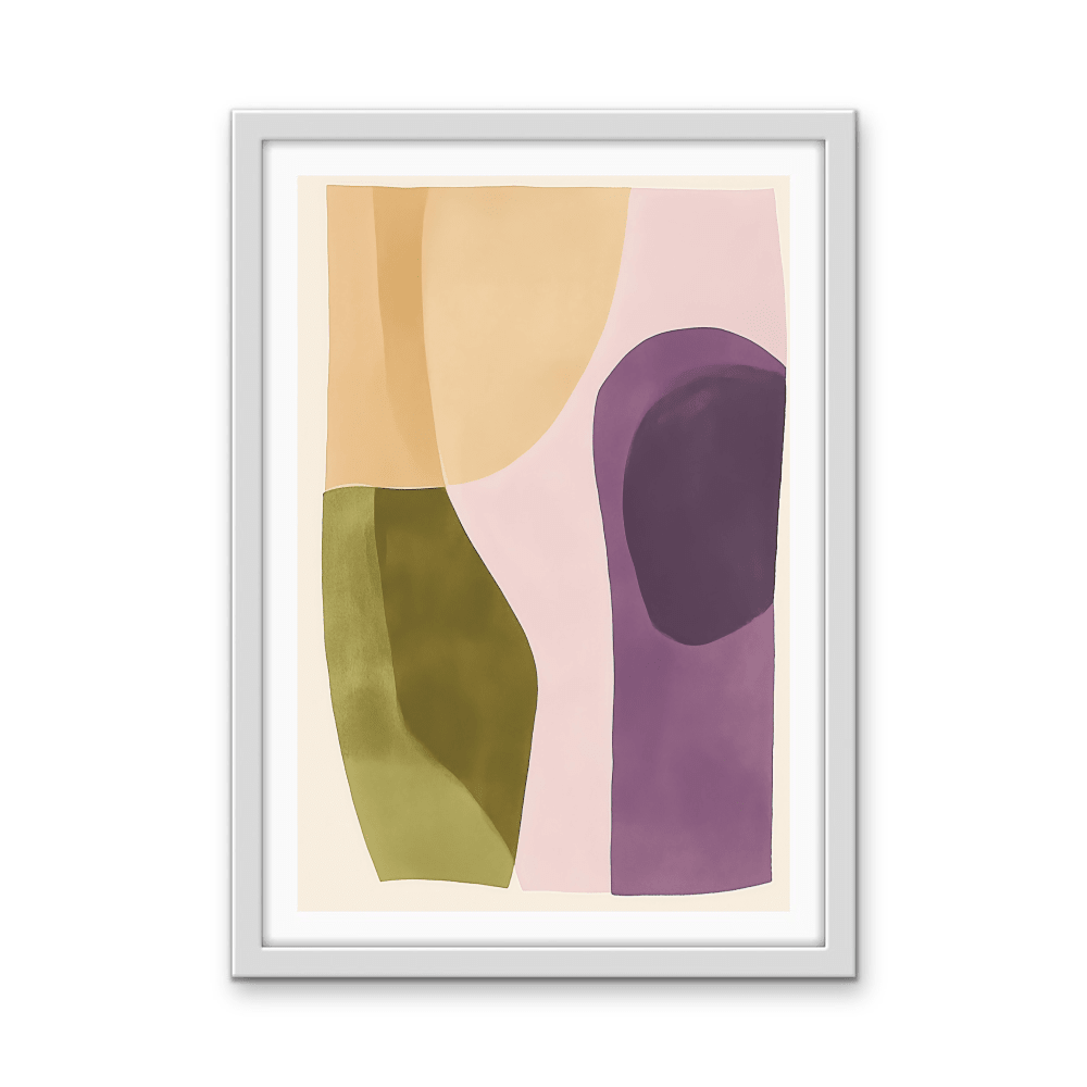 Colourful Layers - Abstract Purple, Green &amp; Yellow Stretched Canvas or Wall Art Print - I Heart Wall Art - Poster Print, Canvas Print or Framed Art Print