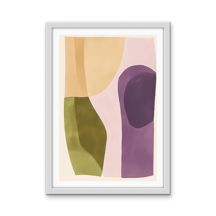 Colourful Layers - Abstract Purple, Green &amp; Yellow Stretched Canvas or Wall Art Print - I Heart Wall Art - Poster Print, Canvas Print or Framed Art Print