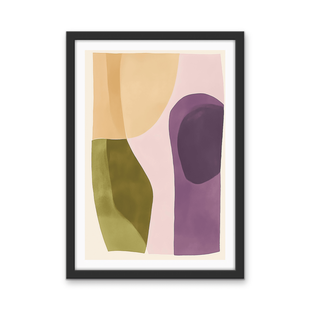 Colourful Layers - Abstract Purple, Green &amp; Yellow Stretched Canvas or Wall Art Print - I Heart Wall Art - Poster Print, Canvas Print or Framed Art Print