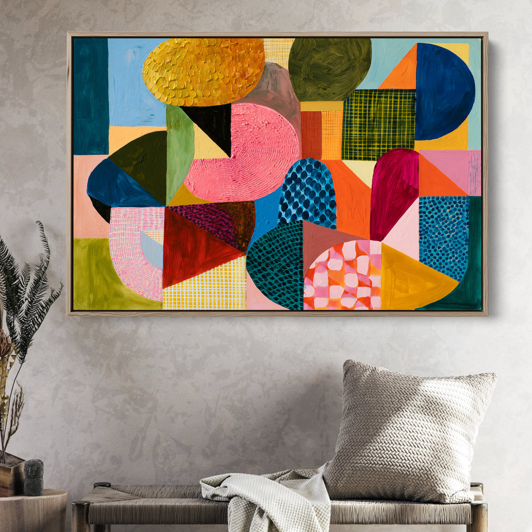 Confetti Corners by IHeartStudio - Colourful Geometric Canvas Print