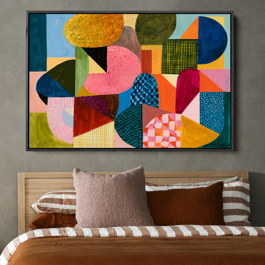 Confetti Corners by IHeartStudio - Colourful Geometric Canvas Print