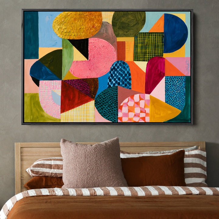 Confetti Corners by IHeartStudio - Colourful Geometric Canvas Print