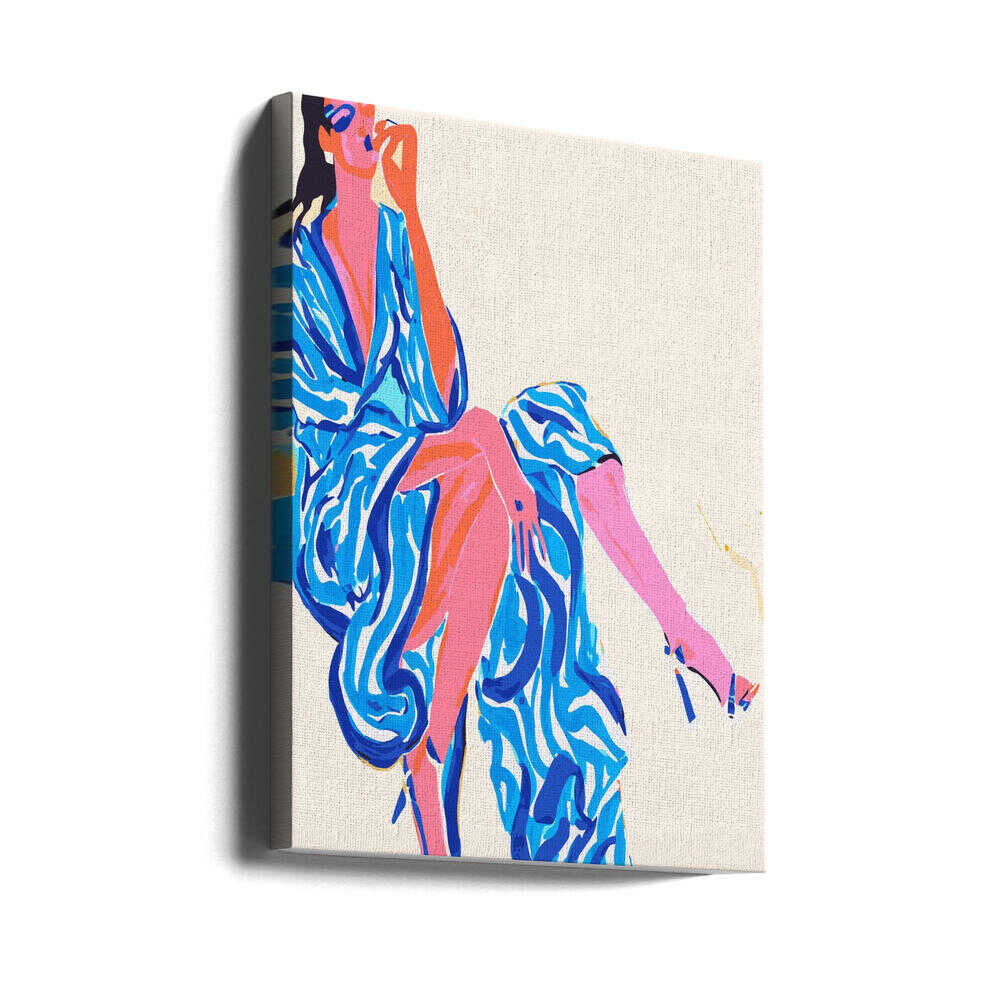 Confident Blue Fashion - Stretched Canvas, Poster or Fine Art Print - I Heart Wall Art - Poster Print, Canvas Print or Framed Art Print