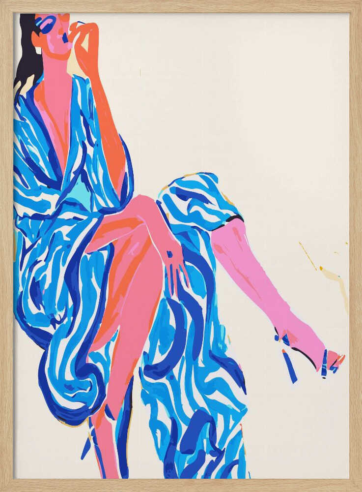 Confident Blue Fashion - Stretched Canvas, Poster or Fine Art Print - I Heart Wall Art - Poster Print, Canvas Print or Framed Art Print