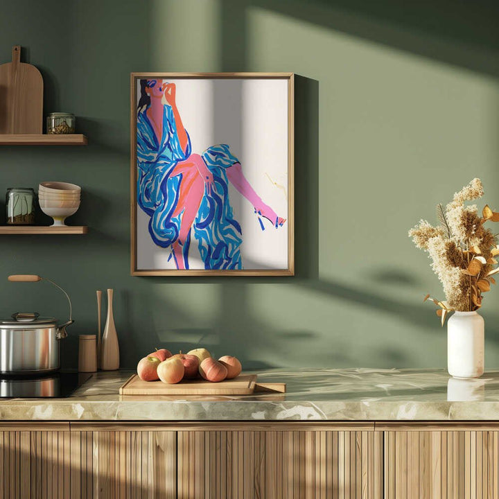 Confident Blue Fashion - Stretched Canvas, Poster or Fine Art Print - I Heart Wall Art - Poster Print, Canvas Print or Framed Art Print