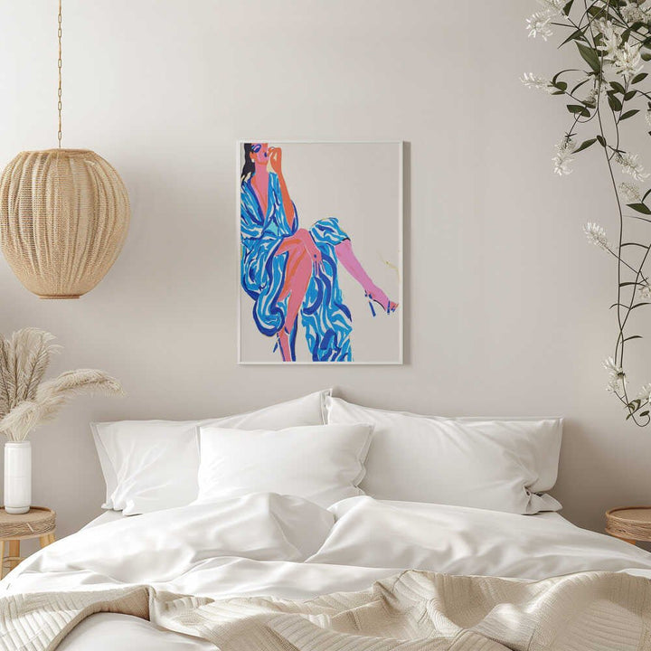 Confident Blue Fashion - Stretched Canvas, Poster or Fine Art Print - I Heart Wall Art - Poster Print, Canvas Print or Framed Art Print