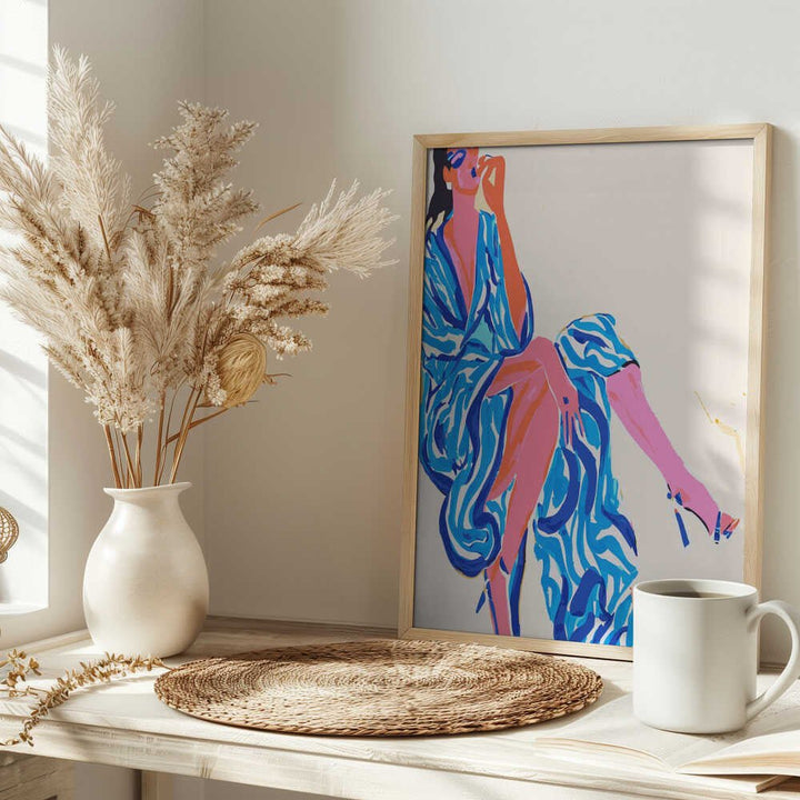 Confident Blue Fashion - Stretched Canvas, Poster or Fine Art Print - I Heart Wall Art - Poster Print, Canvas Print or Framed Art Print