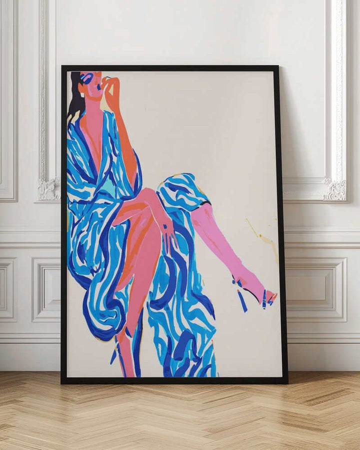 Confident Blue Fashion - Stretched Canvas, Poster or Fine Art Print - I Heart Wall Art - Poster Print, Canvas Print or Framed Art Print