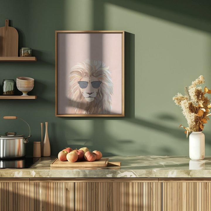Cool cat lion - Stretched Canvas, Poster or Fine Art Print I Heart Wall Art