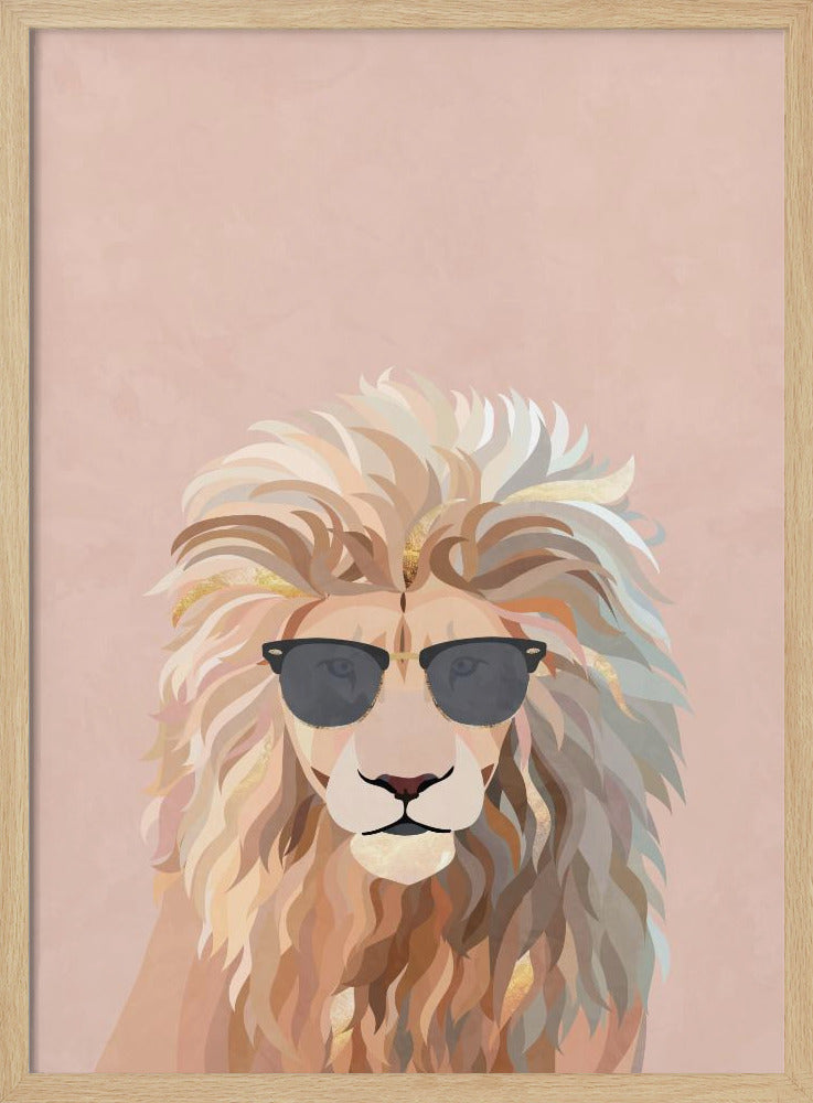 Cool cat lion - Stretched Canvas, Poster or Fine Art Print I Heart Wall Art