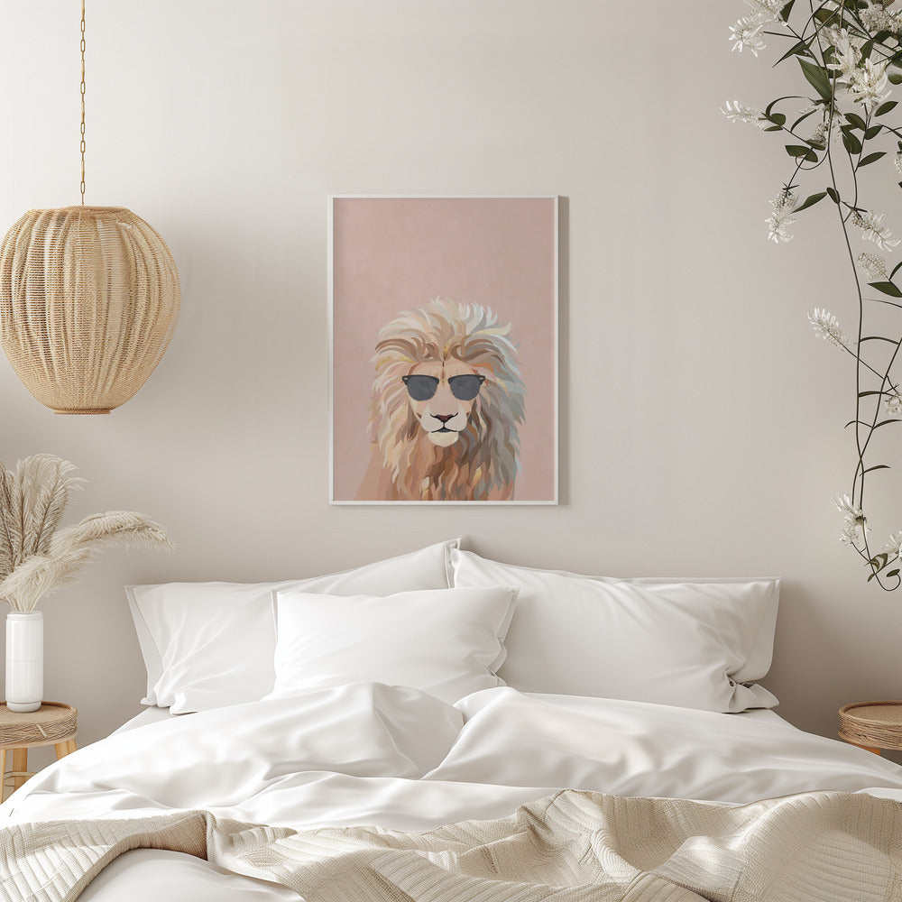 Cool cat lion - Stretched Canvas, Poster or Fine Art Print I Heart Wall Art