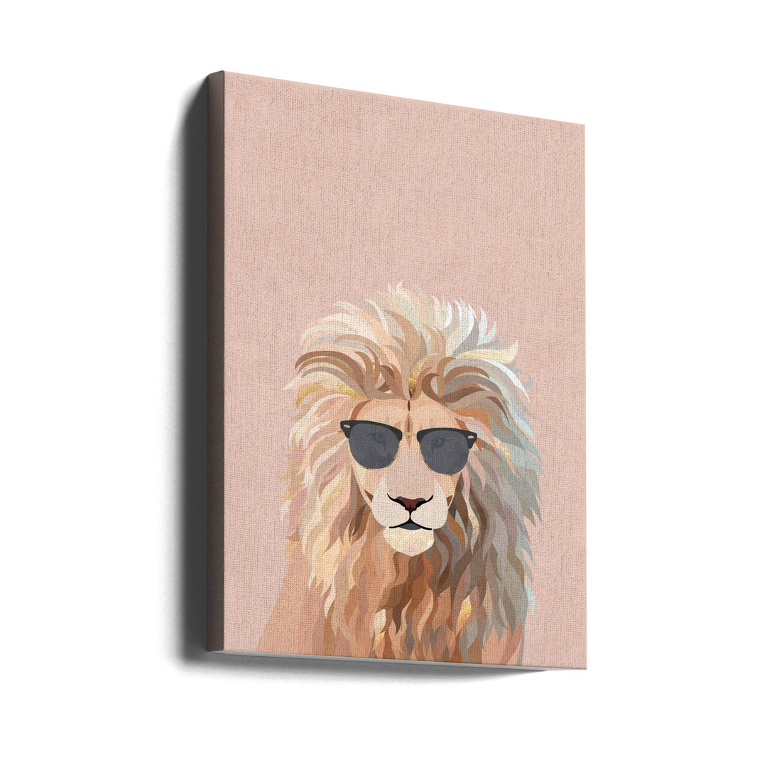 Cool cat lion - Stretched Canvas, Poster or Fine Art Print I Heart Wall Art