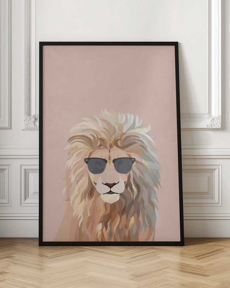 Cool cat lion - Stretched Canvas, Poster or Fine Art Print I Heart Wall Art