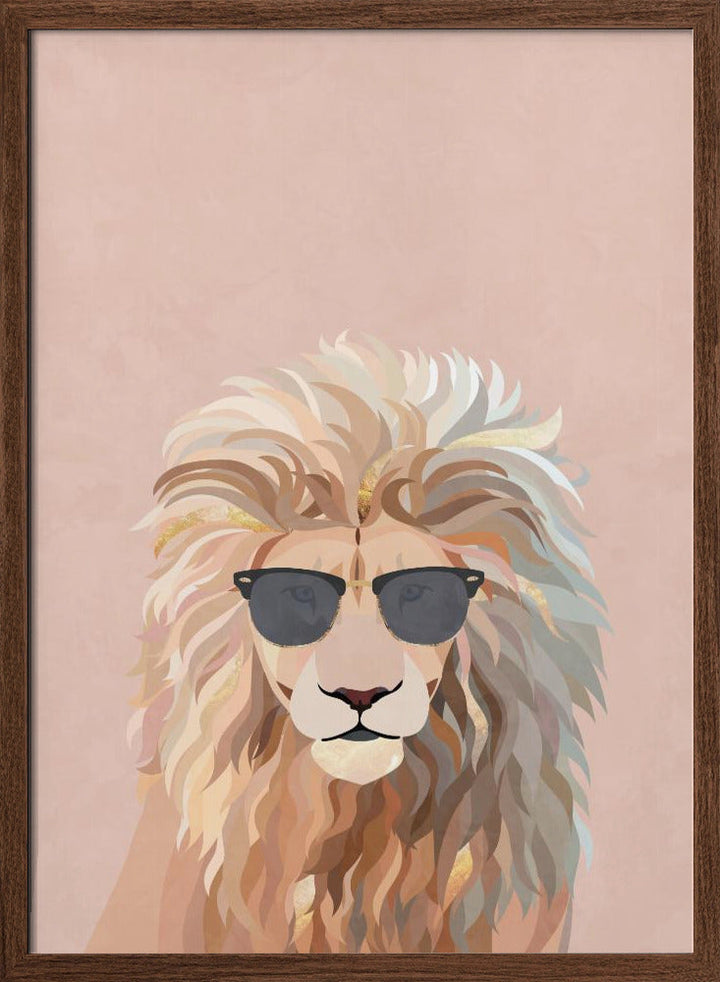 Cool cat lion - Stretched Canvas, Poster or Fine Art Print I Heart Wall Art