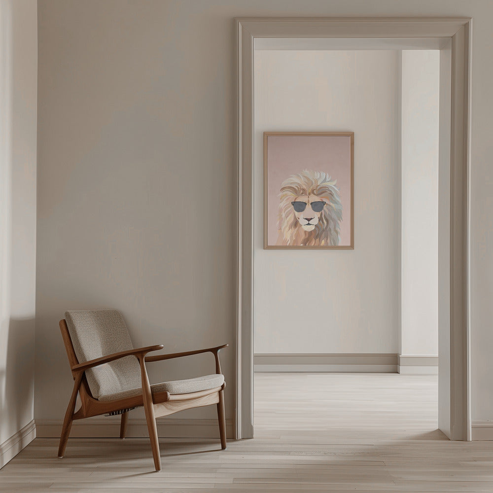 Cool cat lion - Stretched Canvas, Poster or Fine Art Print I Heart Wall Art