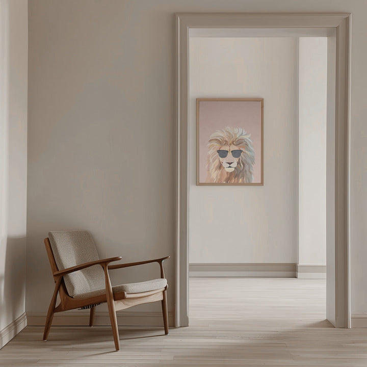 Cool cat lion - Stretched Canvas, Poster or Fine Art Print I Heart Wall Art