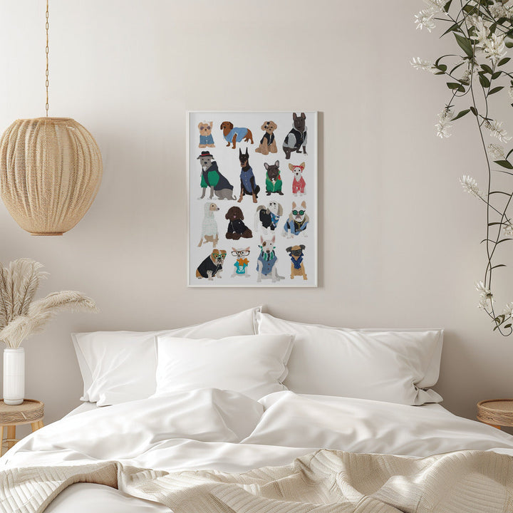Cool Dog Print - Stretched Canvas, Poster or Fine Art Print I Heart Wall Art