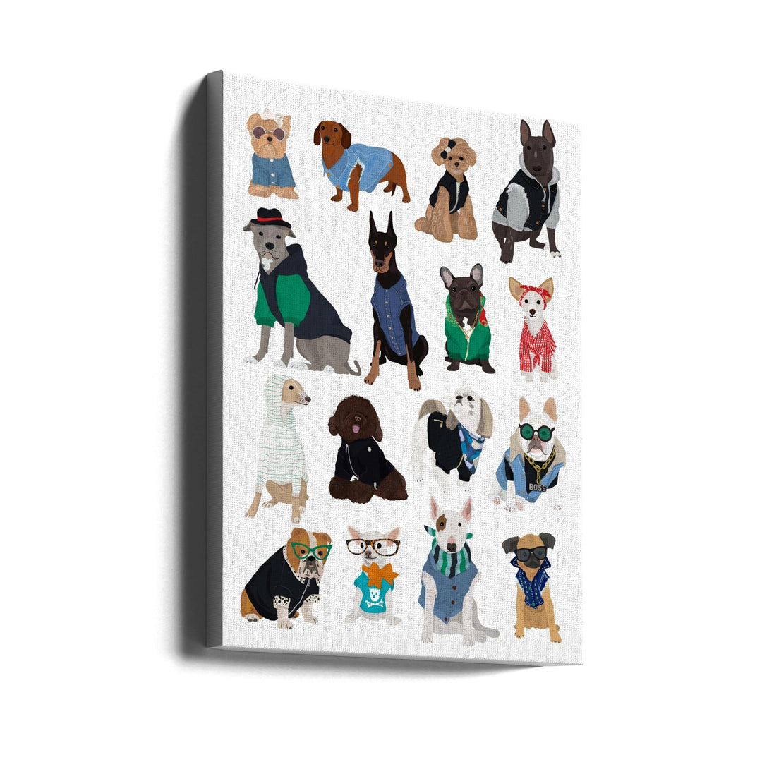 Cool Dog Print - Stretched Canvas, Poster or Fine Art Print I Heart Wall Art
