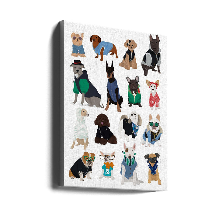Cool Dog Print - Stretched Canvas, Poster or Fine Art Print I Heart Wall Art