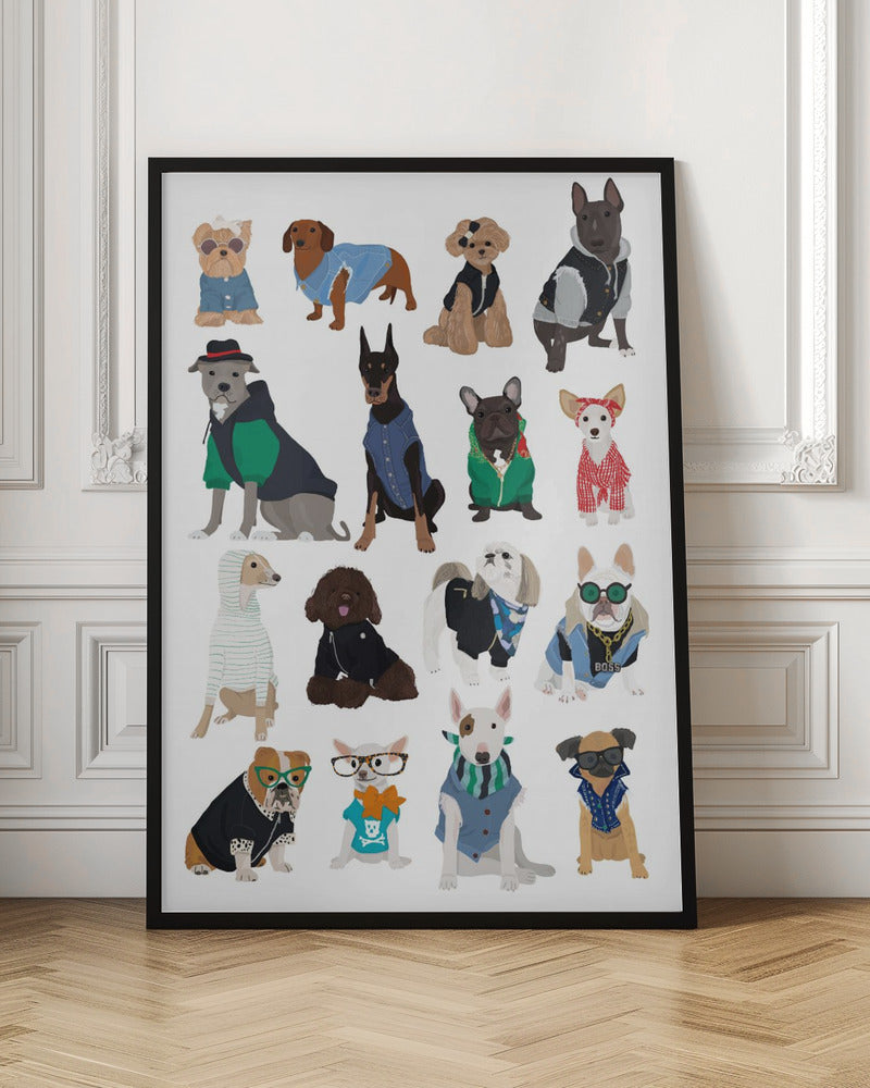 Cool Dog Print - Stretched Canvas, Poster or Fine Art Print I Heart Wall Art
