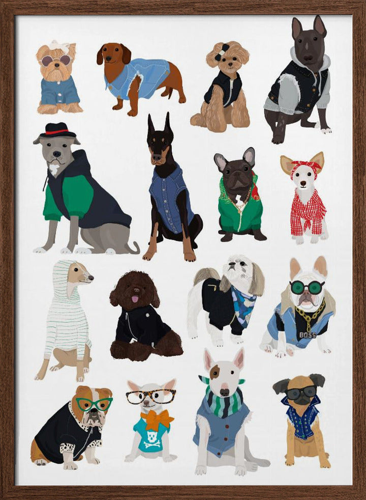 Cool Dog Print - Stretched Canvas, Poster or Fine Art Print I Heart Wall Art
