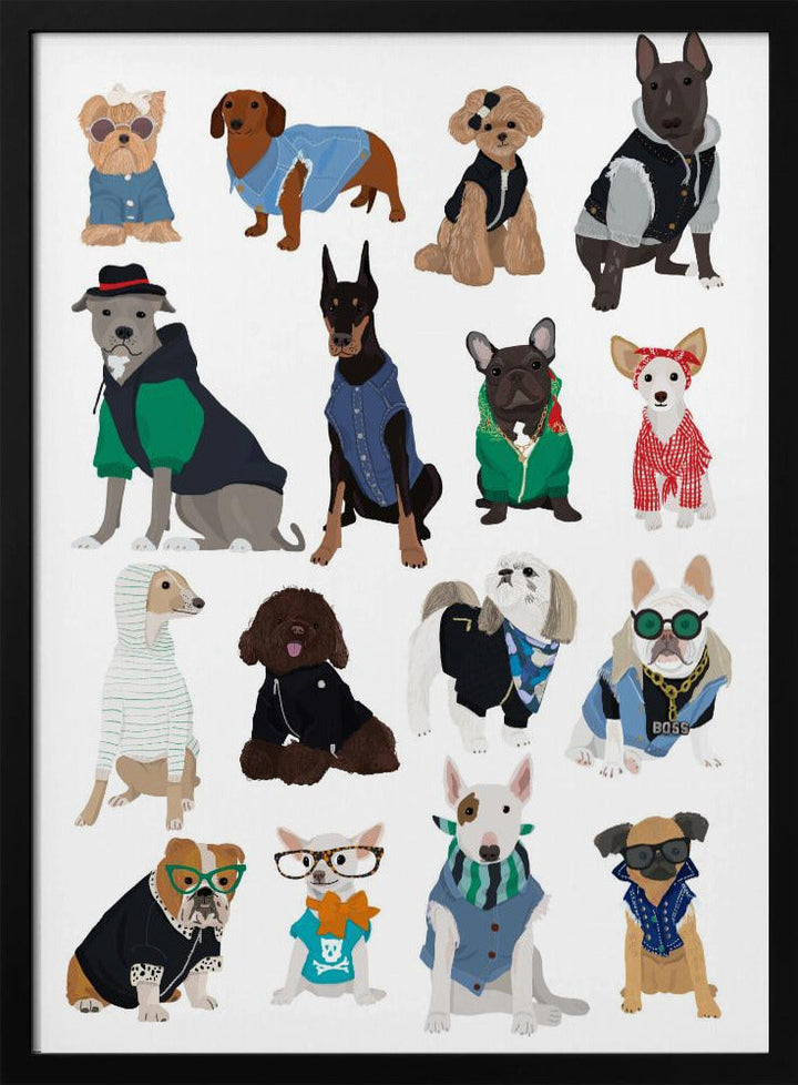 Cool Dog Print - Stretched Canvas, Poster or Fine Art Print I Heart Wall Art