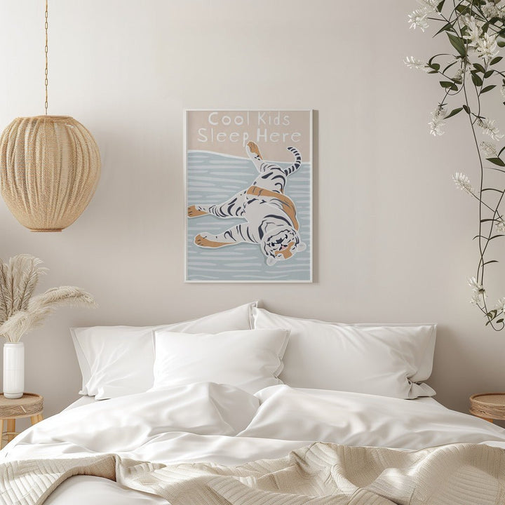 Cool kids sleep here - Stretched Canvas, Poster or Fine Art Print - I Heart Wall Art - Poster Print, Canvas Print or Framed Art Print