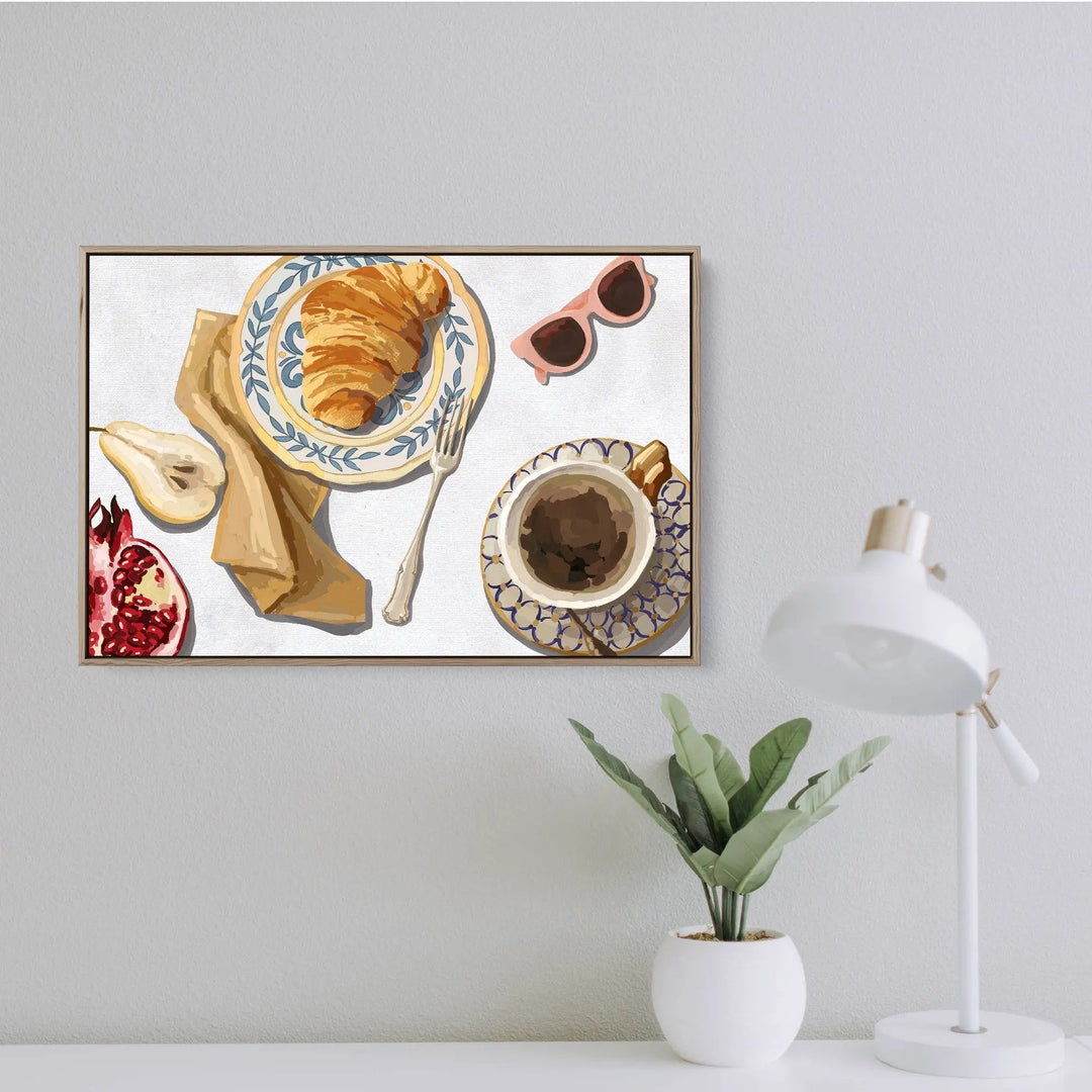 Cornetto e cafe  - Contemporary Still Art - Stretched Canvas Print or Framed Fine Art Print - Artwork I Heart Wall Art Australia 